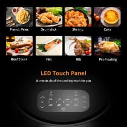 8L Family Rapid Digital Air Fryer Energy-Saving Air Fryer Oven Touch Screen 8 Cooking Functions Timer Temperature Control 1800W