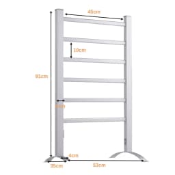 GOFLAME 2-in-1 Electric Towel Warmer 100W Heater Drying Cloth Stand Towel Rack w/6 Bars