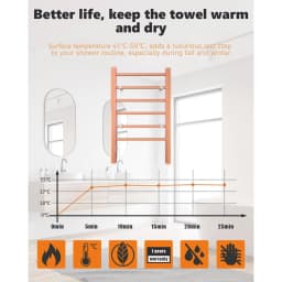 GOFLAME 2-in-1 Electric Towel Warmer 100W Heater Drying Cloth Stand Towel Rack w/6 Bars