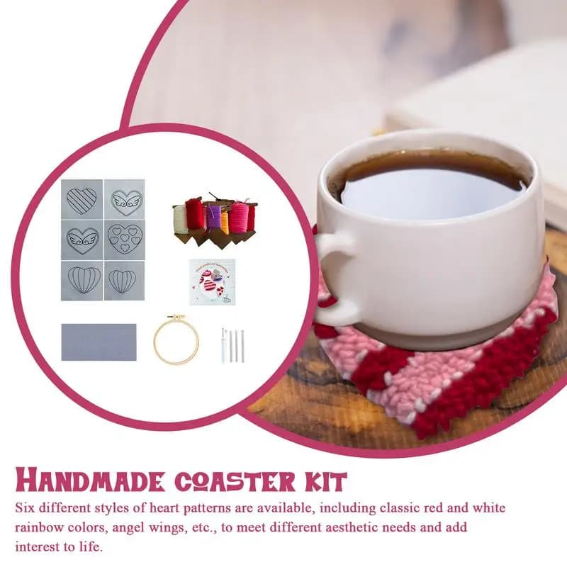 Punch Needle Embroidery Kit For Beginners Beginners Heart Embroidery Set Different Love Pattern Crafting Tool For Work Area