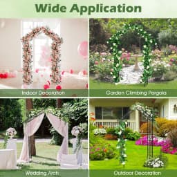 GOFLAME Modern Garden Arbor Garden Trellis Pergola w/Multiple Side Crossbars