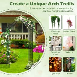 GOFLAME Modern Garden Arbor Garden Trellis Pergola w/Multiple Side Crossbars