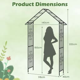 GOFLAME Modern Garden Arbor Garden Trellis Pergola w/Multiple Side Crossbars