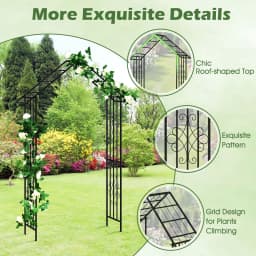 GOFLAME Modern Garden Arbor Garden Trellis Pergola w/Multiple Side Crossbars