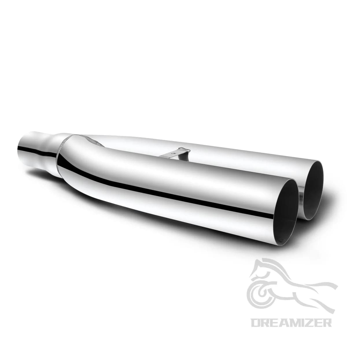 Universal 2.5" in 3'' out 19" Long Stainless Steel Blast Pipes Exhaust Muffler Tip Easy to Replace