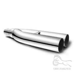 Universal 2.5" in 3'' out 19" Long Stainless Steel Blast Pipes Exhaust Muffler Tip Easy to Replace