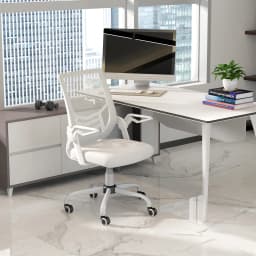 Vinsetto Mesh Swivel Office Chair Task Computer Chair w/ Lumbar Support, White