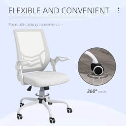 Vinsetto Mesh Swivel Office Chair Task Computer Chair w/ Lumbar Support, White