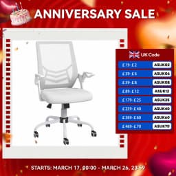 Vinsetto Mesh Swivel Office Chair Task Computer Chair w/ Lumbar Support, White