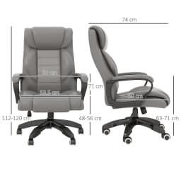Vinsetto High Back 6 Points Vibration Massage Executive Office Chair, Grey