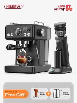 HiBREW H10A Black Espresso Machine Temperature Volume Pre Brewing Adjustable 58mm Portafilter Cappuccino Coffee Maker