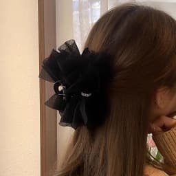 Lace Mesh Bow Claw Clip Large Strong Grip Nonslip Hairdressing Claw Black Or White Elegant Hair Accessories For Thick Thin Hair