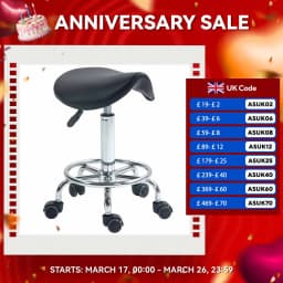 HOMCOM Saddle Chair, Rolling Salon Stool for Massage Spa Clinic Beauty, Black