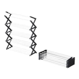 Voltsify Black Foldable Multi-Tier Metal Shoe Rack for Closet Entrayway Living Room