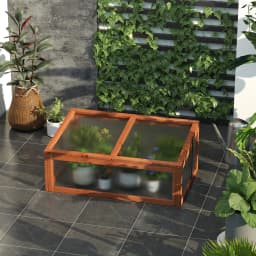 Wooden Cold Frame Greenhouse Polycarbonate Board Plant Flower 100 X 65 X 40cm