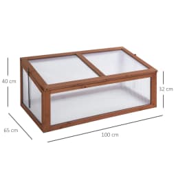 Wooden Cold Frame Greenhouse Polycarbonate Board Plant Flower 100 X 65 X 40cm