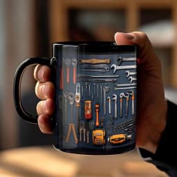 Mechanic Black Mug Black Ceramic Coffee Cup For Mechanics father Toolbox Coffee Cup Tea Mug For Whiskey Beer Juice Soup Water