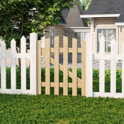 Outdoor Wooden Garden Gate Fence Spruce Wood Door with 8-inch Stainless Steel Bolt