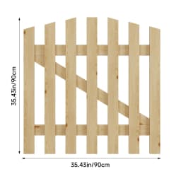 Outdoor Wooden Garden Gate Fence Spruce Wood Door with 8-inch Stainless Steel Bolt