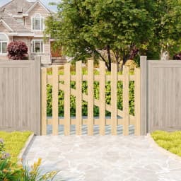 Outdoor Wooden Garden Gate Fence Spruce Wood Door with 8-inch Stainless Steel Bolt