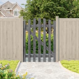 Outdoor Wooden Garden Gate Fence Spruce Wood Door with 8-inch Stainless Steel Bolt