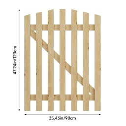 Outdoor Wooden Garden Gate Fence Spruce Wood Door with 8-inch Stainless Steel Bolt