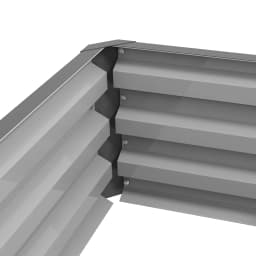 Raised Garden Bed Steel Planter Growing Box for Vegetables Flowers Light Grey