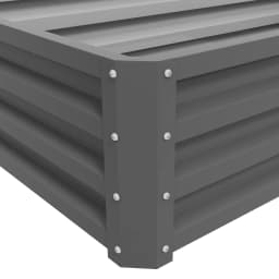 Raised Garden Bed Steel Planter Growing Box for Vegetables Flowers Light Grey