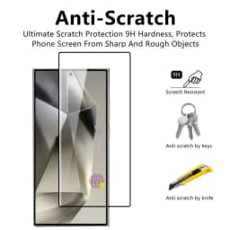 4PCS Full Cover Tempered Glass For Samsung Galaxy S24 S25 Ultra Fingerprint Unlock Screen Protector S24Plus S24+ S24 Ultra Glass