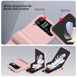 For Samsung Galaxy Z Flip 3 4 Case Matte Skin-Friendly Card Pocket Hinge All-inclusive Folding Shockproof Hard Cover Accessories