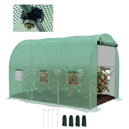 3 X 2m Polytunnel Greenhouse with Sprinkler System, Green House for Garden