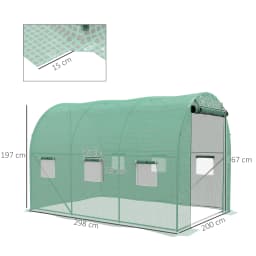 3 X 2m Polytunnel Greenhouse with Sprinkler System, Green House for Garden