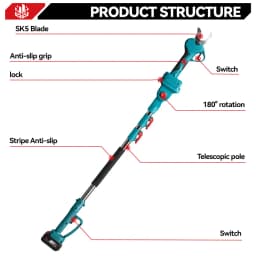 Brushless 45mm Telescoping Pole Pruning Shear 2800W High Branch Scissor 2 IN 1 Garden Cutter Tool For Makita 18V Battery Pin