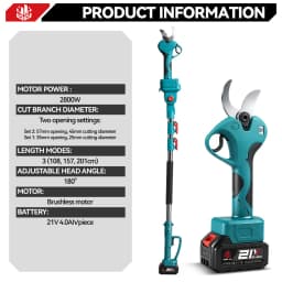 Brushless 45mm Telescoping Pole Pruning Shear 2800W High Branch Scissor 2 IN 1 Garden Cutter Tool For Makita 18V Battery Pin