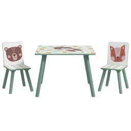 ZONEKIZ Kids Table and Chair Set Toddler Table with 2 Chairs 3 Pieces Green