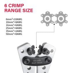 Heavy Duty Battery Cable Crimping Tool Wire Lug Crimper Terminal Copper Lugs Kit for Battery Wire Ring Terminals