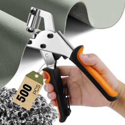 Eyelet Punch Kit,Handheld Eyelet Pliers Grommet Kit for Tarpaulin, Fabrics, PVC Banners,10mm With 500 Eyelets.