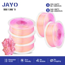 JAYO PLA Plus SILK Three Colors Silk Rainbow 3D Printer Filament 1.75mm 100% No Bubble FDM 3D Printer Materials for 3D Printer