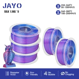 JAYO PLA Plus SILK Three Colors Silk Rainbow 3D Printer Filament 1.75mm 100% No Bubble FDM 3D Printer Materials for 3D Printer
