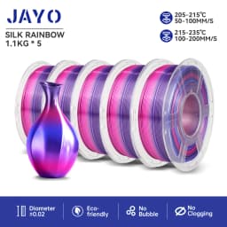JAYO PLA Plus SILK Three Colors Silk Rainbow 3D Printer Filament 1.75mm 100% No Bubble FDM 3D Printer Materials for 3D Printer