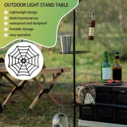 Outdoor Camping Light Pole Tray Light Tray Holder Stainless Steel Shelf Holder Waterproof Lamp Bracket Lightweight Lamp Holder