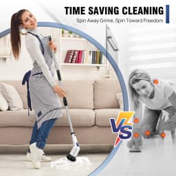 Cordless Electric Spin Scrubber,10-in-1 Multifunctional Spin Scrubber Kitchen Bathroom Cleaning Brush Rotary Cleaner