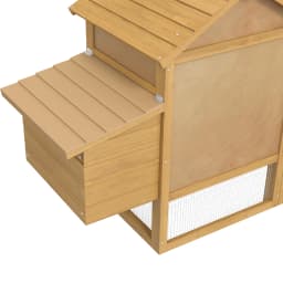 PawHut Small Chicken Coop with Run Hen House Poultry Coops Cages Nesting Box 150.5 x 54 x 87cm