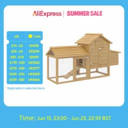 PawHut Small Chicken Coop with Run Hen House Poultry Coops Cages Nesting Box 150.5 x 54 x 87cm