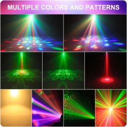U'King 24W L-aser Light LED Strobe Stage Light with Remote&Sound Activated RGB Colorful Effect Light for DJ Disco Bar Party Light