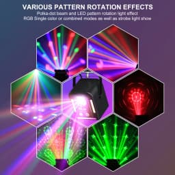 U'King 24W L-aser Light LED Strobe Stage Light with Remote&Sound Activated RGB Colorful Effect Light for DJ Disco Bar Party Light