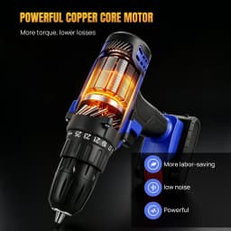 21V Cordless Drill,Electric Screwdriver Tools Kit with 25+1 Torque Setting,2 Variable Speed,29PCS Accessories,LED Work Light