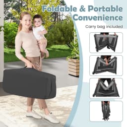 DORTALA 5-in-1 Toddlers Portable Travel Cot Baby Playard Convertible Playpen