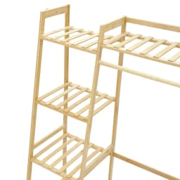 Voltsify Bamboo Bedroom Garment Clothes Rack Brown 110cm &130cm