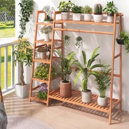 Voltsify Bamboo Bedroom Garment Clothes Rack Brown 110cm &130cm